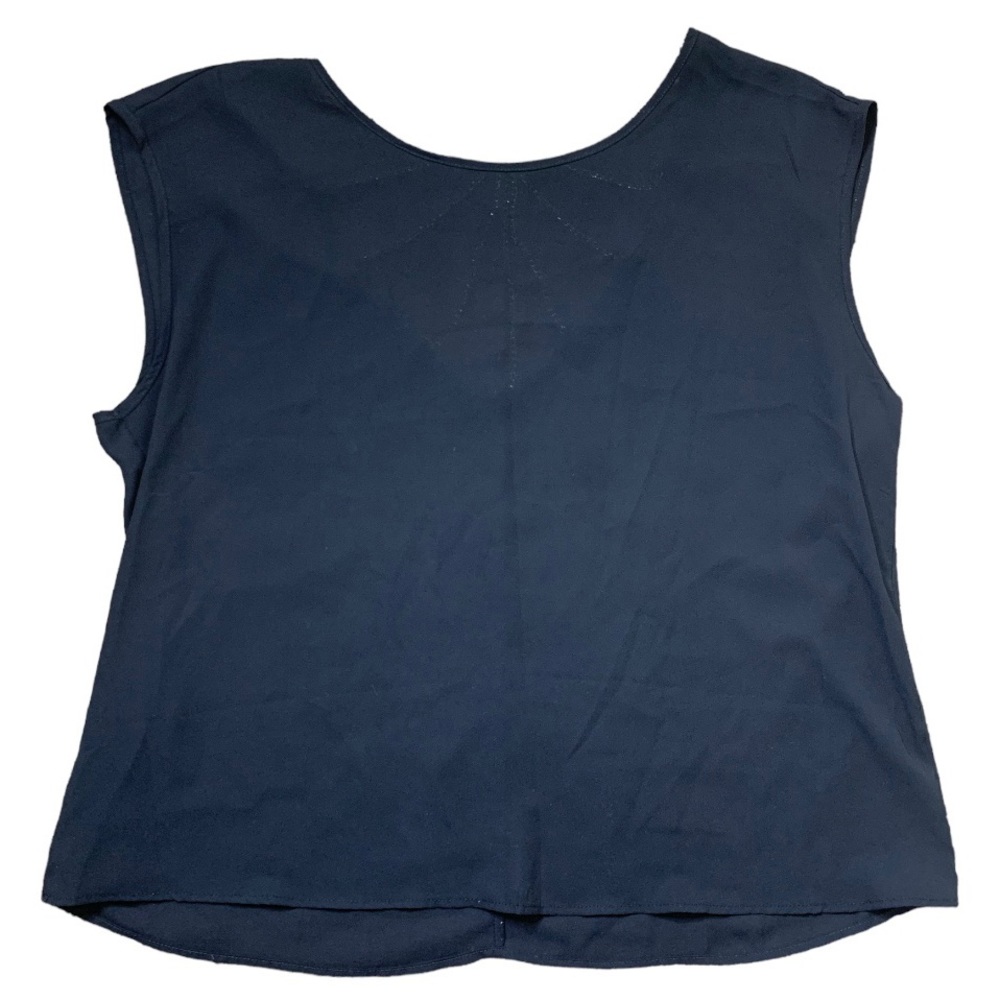 CHAIN BACK DETAIL BLOUSE Boxy Style With Round Neck Black Size XL